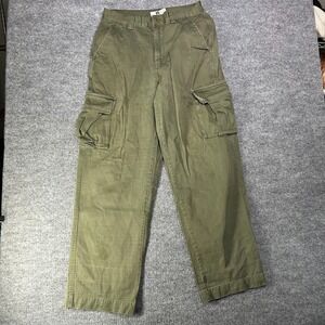 Gap Factory Store Cargo Pants Men's Green Cotton Pockets Zip Fly Utility - 31X33